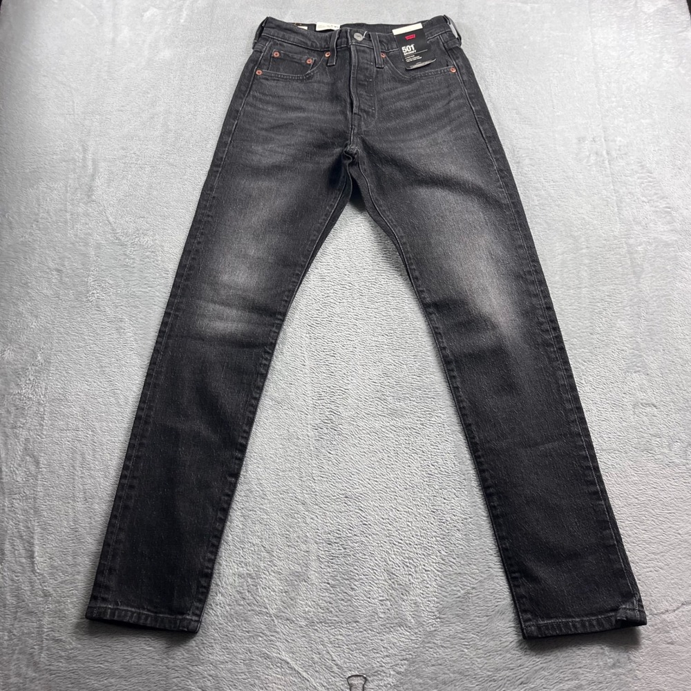 Levis 501 Skinny‎ High Rise Jeans Faded Black Denim 295020248 Size 24x30 NEW